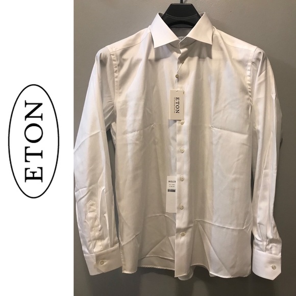 Eton Other - NWT ETON Men’s White Herringbone Twill Shirt 17.5